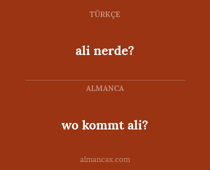 wo kommt ali? - ali nerde?