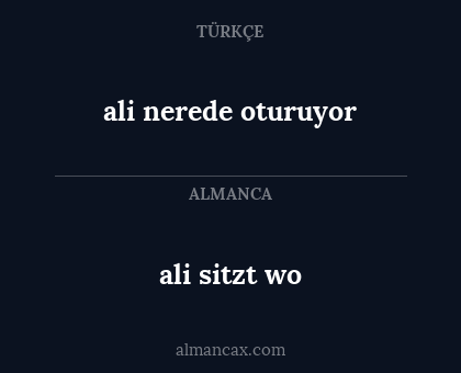 ali sitzt wo - ali nerede oturuyor