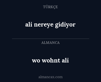 ali nereye gidiyor - wo wohnt ali