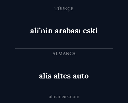 alis altes auto - ali’nin arabası eski