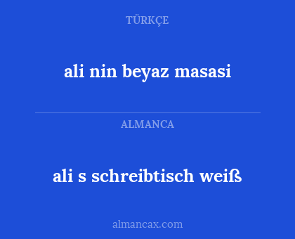 ali nin beyaz masasi - ali s schreibtisch weiß