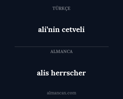 alis herrscher - ali’nin cetveli