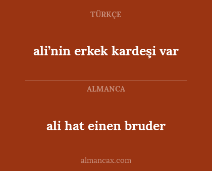 ali hat einen bruder - ali’nin erkek kardeşi var