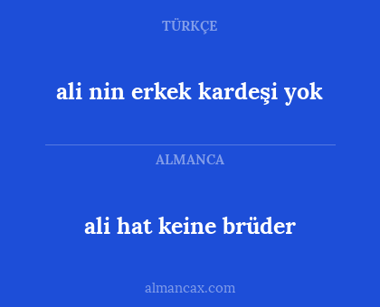ali nin erkek kardeşi yok - ali hat keine brüder
