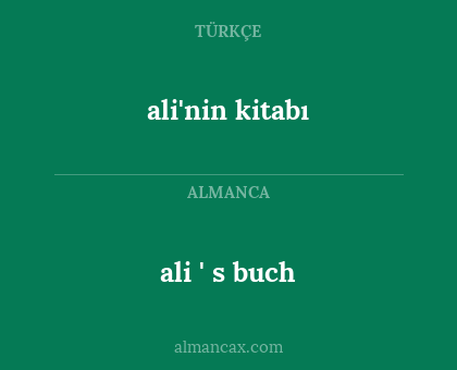 ali'nin kitabı - ali ' s buch