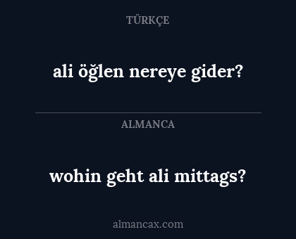 ali öğlen nereye gider? - wohin geht ali mittags?