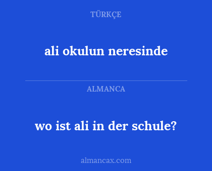 ali okulun neresinde - wo ist ali in der schule?