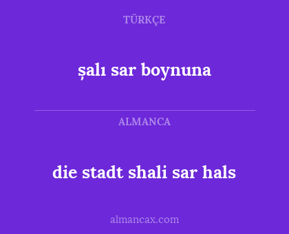 șalı sar boynuna - die stadt shali sar hals