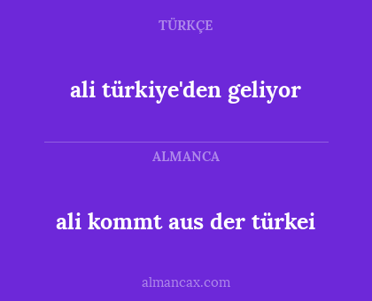 ali türkiye'den geliyor - ali kommt aus der türkei