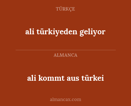 ali türkiyeden geliyor - ali kommt aus türkei