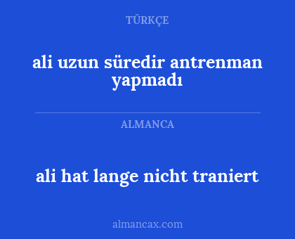 ali uzun süredir antrenman yapmadı - ali hat lange nicht traniert