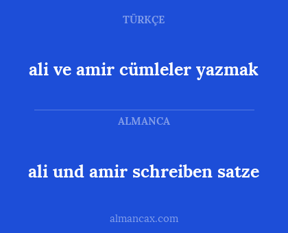 ali und amir schreiben satze - ali ve amir cümleler yazmak