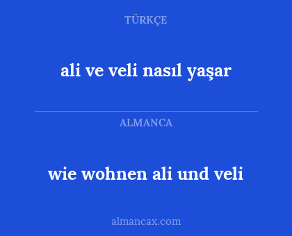 ali ve veli nasıl yaşar - wie wohnen ali und veli
