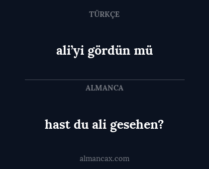 ali’yi gördün mü - hast du ali gesehen?