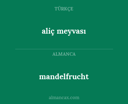 mandelfrucht - aliç meyvası