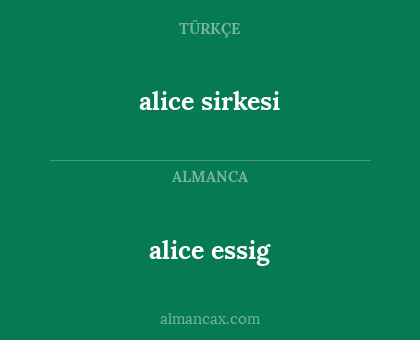 alice sirkesi - alice essig