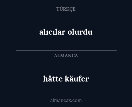 hätte käufer - alıcılar olurdu