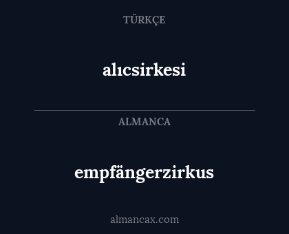 empfängerzirkus - alıcsirkesi