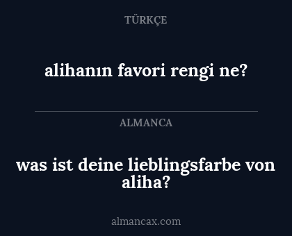 alihanın favori rengi ne? - was ist deine lieblingsfarbe von aliha?