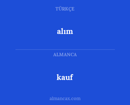 alım - kauf