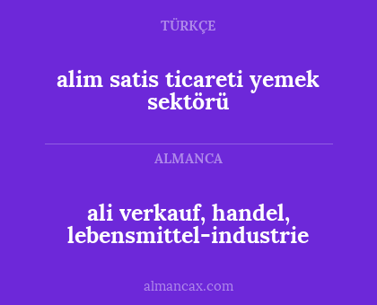alim satis ticareti yemek sektörü - ali verkauf, handel, lebensmittel-industrie