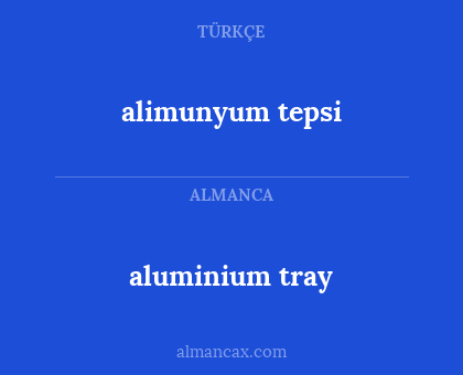 aluminium tray - alimunyum tepsi