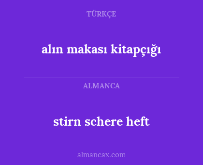 alın makası kitapçığı - stirn
schere
heft