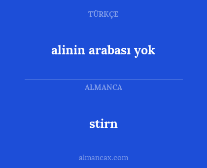 alinin arabası yok - stirn