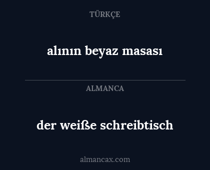 alının beyaz masası - der weiße schreibtisch