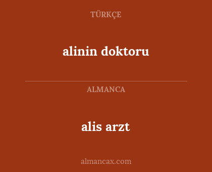 alinin doktoru - alis arzt