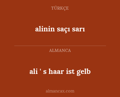 alinin saçı sarı - ali ' s haar ist gelb