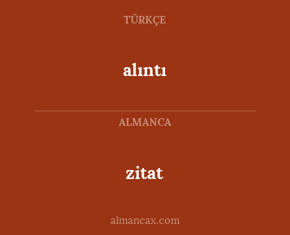 alıntı - zitat