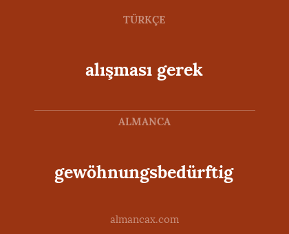gewöhnungsbedürftig - alışması gerek