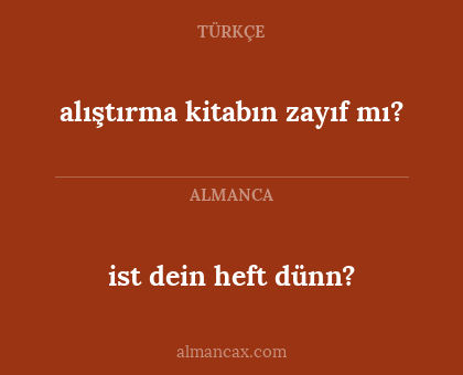 alıştırma kitabın zayıf mı? - ist dein heft dünn?