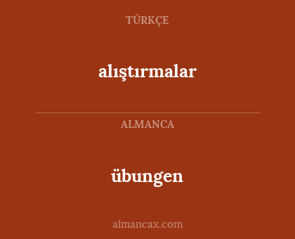 übungen - alıştırmalar