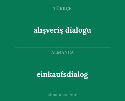 alışveriş dialogu - einkaufsdialog