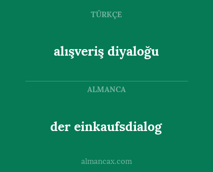 der einkaufsdialog - alışveriş diyaloğu