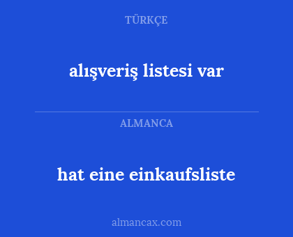 hat eine einkaufsliste - alışveriş listesi var