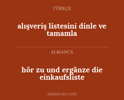 alışveriş listesini dinle ve tamamla - hör zu und ergänze die einkaufsliste