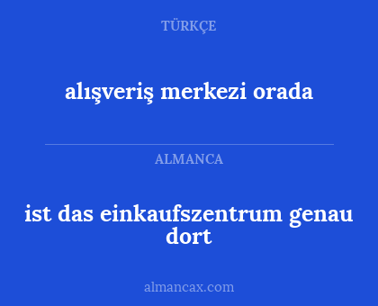 ist das einkaufszentrum genau dort - alışveriş merkezi orada
