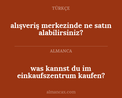 alışveriş merkezinde ne satın alabilirsiniz? - was kannst du im einkaufszentrum kaufen?