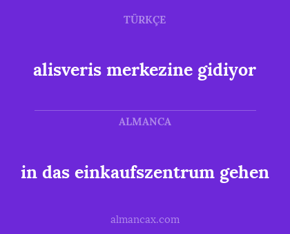 alisveris merkezine gidiyor - in das einkaufszentrum gehen