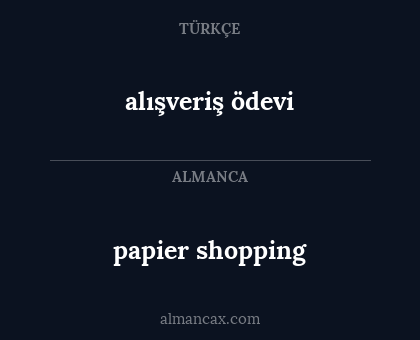 alışveriş ödevi - papier shopping