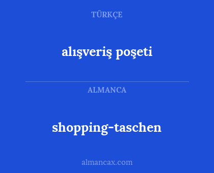 alışveriş poşeti - shopping-taschen