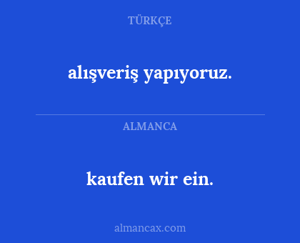 alışveriş yapıyoruz. - kaufen wir ein.