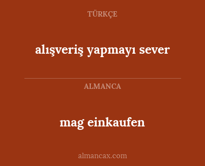 alışveriş yapmayı sever - mag einkaufen