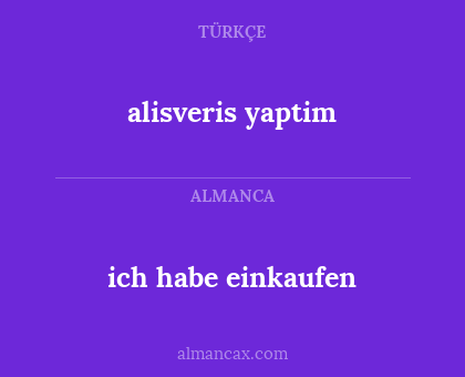 alisveris yaptim - ich habe einkaufen