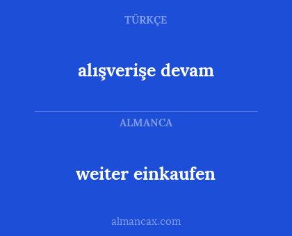 alışverişe devam - weiter einkaufen