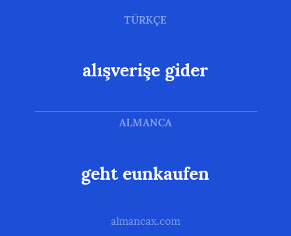 geht eunkaufen - alışverişe gider
