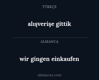 alışverişe gittik - wir gingen einkaufen